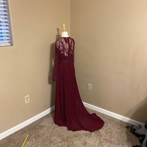 ASOS Burgundy Lace Evening Gown Size 4